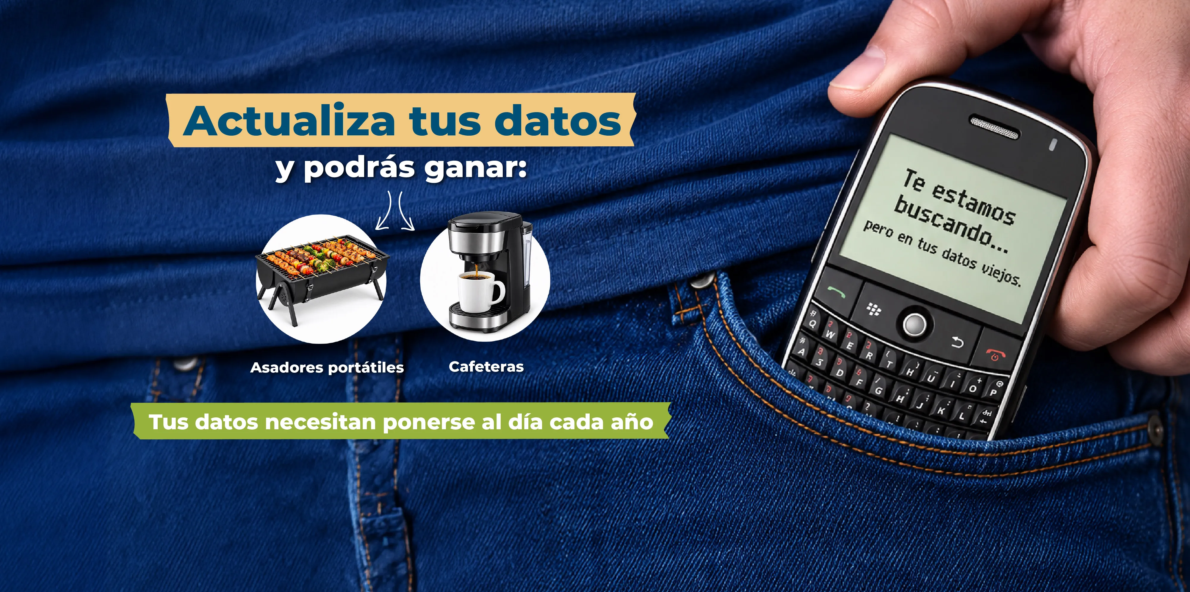 Actualiza tus datos y participa por asadores portátiles y cafeteras
